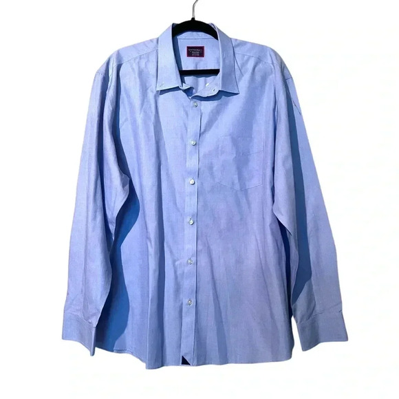 Mens UnTuckit Shirt XXXL 3XL Blue Classic Wrinkle Free Button Up Business - Picture 1 of 4